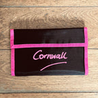 Retro Oversized Neon Cornwall Purse Wallet Black/Pink Raver Festival Beach