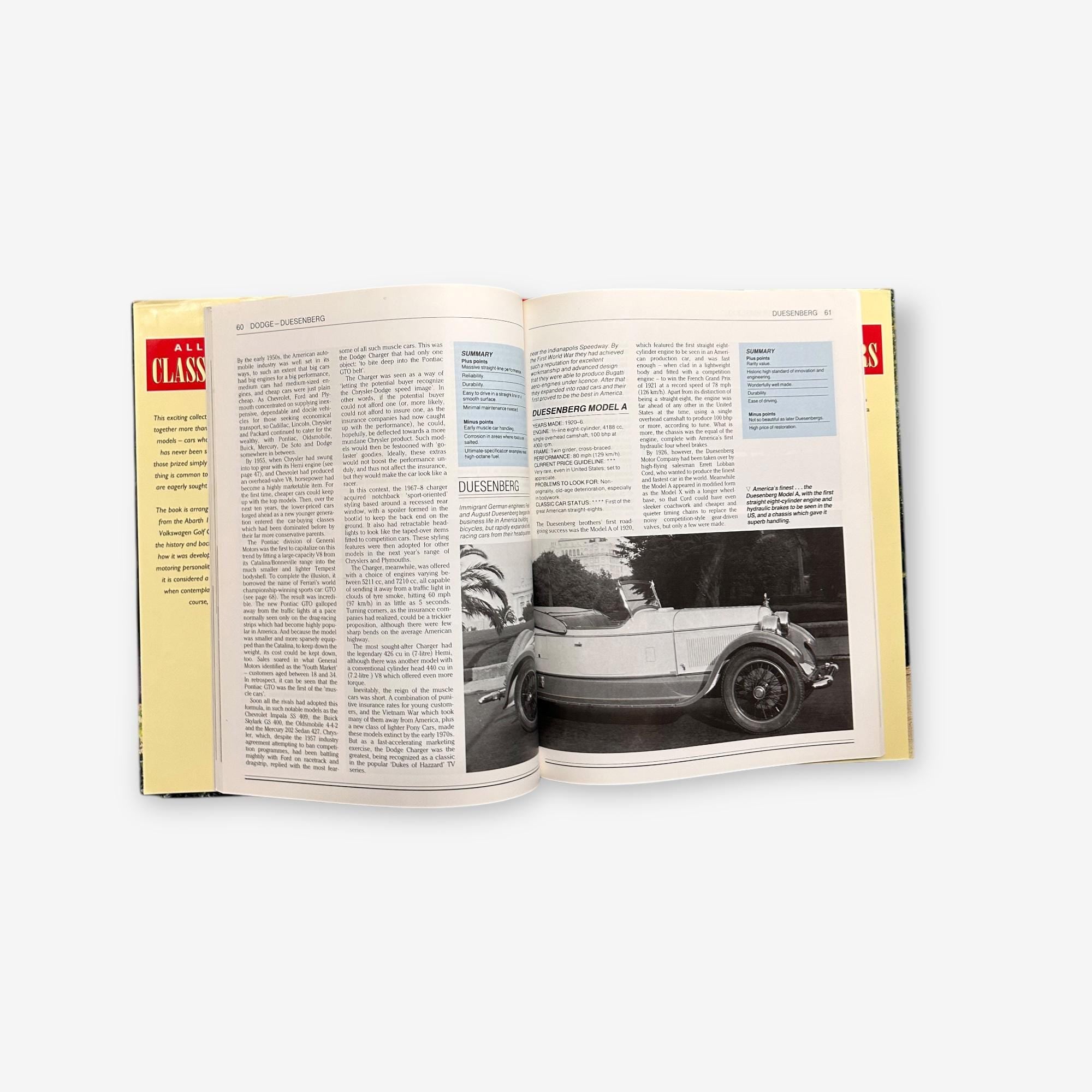 All Time Classic Cars - A Collection Of More Than 140 Outstanding Models - 1993 Hardback Book Chris