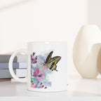 Yellow Butterfly Mug – 11oz Ceramic Wildlife Coffee Cup
