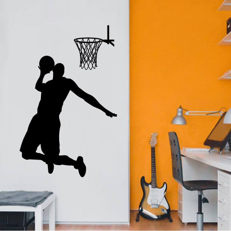 Basketball Wall Sticker – Sports Silhouette Wall Decor