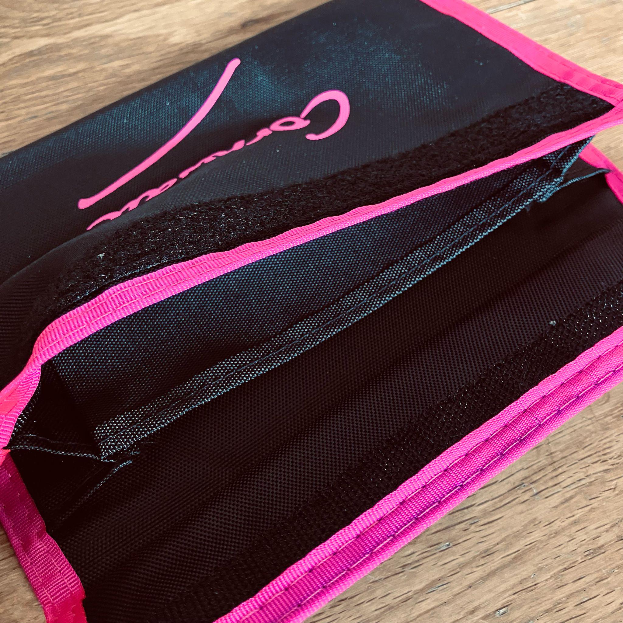 Retro Oversized Neon Cornwall Purse Wallet Black/Pink Raver Festival Beach