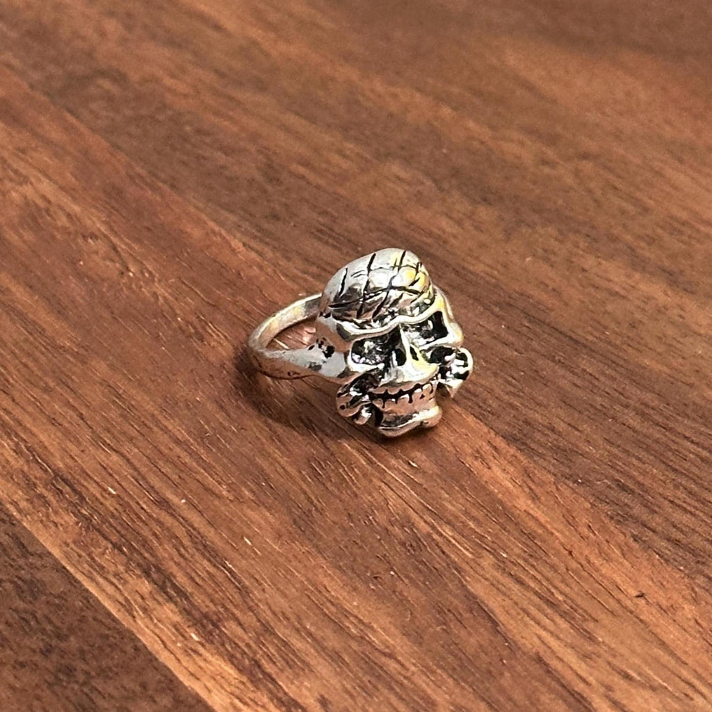Alternative Gothic Biker Skull & Crossbones Bandana Ring Silver Tone Halloween Pirate Ring - Various
