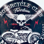Retro Metal Biker Motorcycle Wall Plaque Sign Skull Riders Grunge Gift 30cm