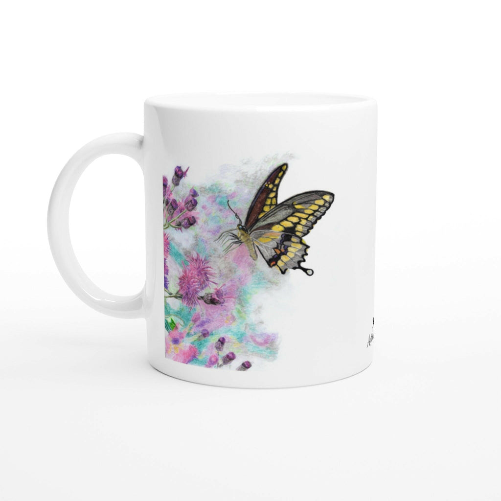 Yellow Butterfly Mug – 11oz Ceramic Wildlife Coffee Cup