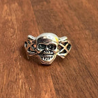 Alternative Gothic Biker XX Skull Ring Silver Tone Halloween Pirate Ring - Various Sizes