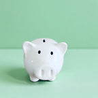 Large Novelty Classic Retro Piggy Bank White 19cm Unique Gift