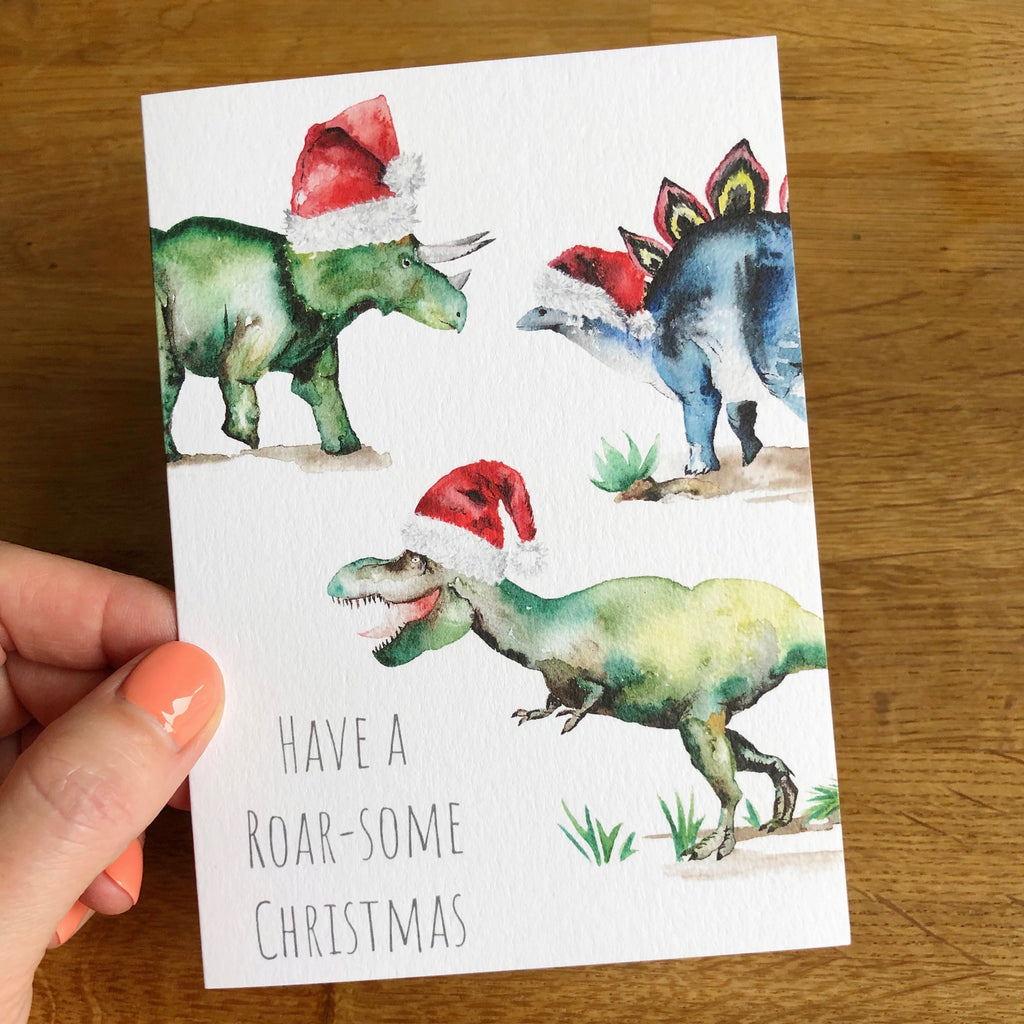 Dinosaur Christmas Card | A6 Greeting Card