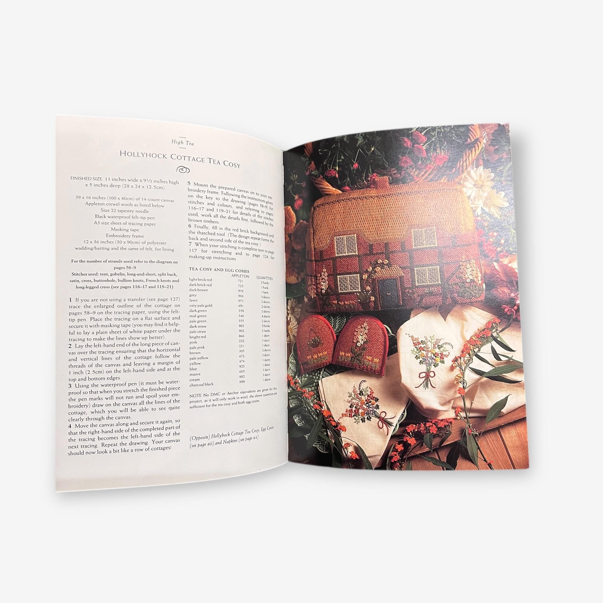 55 Flower Designs - For Cross Stitch, Canvaswork And Crewel Embroidery - Hardback Book (Jane Greenof