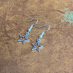 Star Drop Charm Earrings