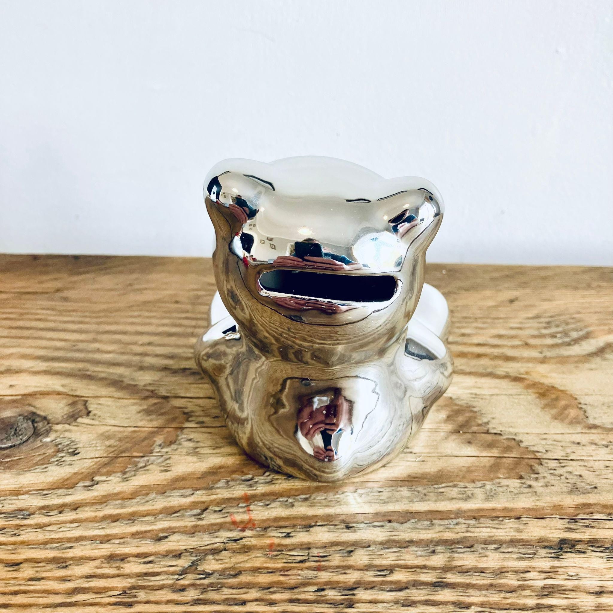 Mini Novelty Retro Teddy Bear Piggy Bank Silver 8.5cm Unique Gift