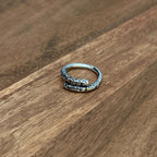 Celtic Patterned Stackable Open Ring Silver Tone - Size P