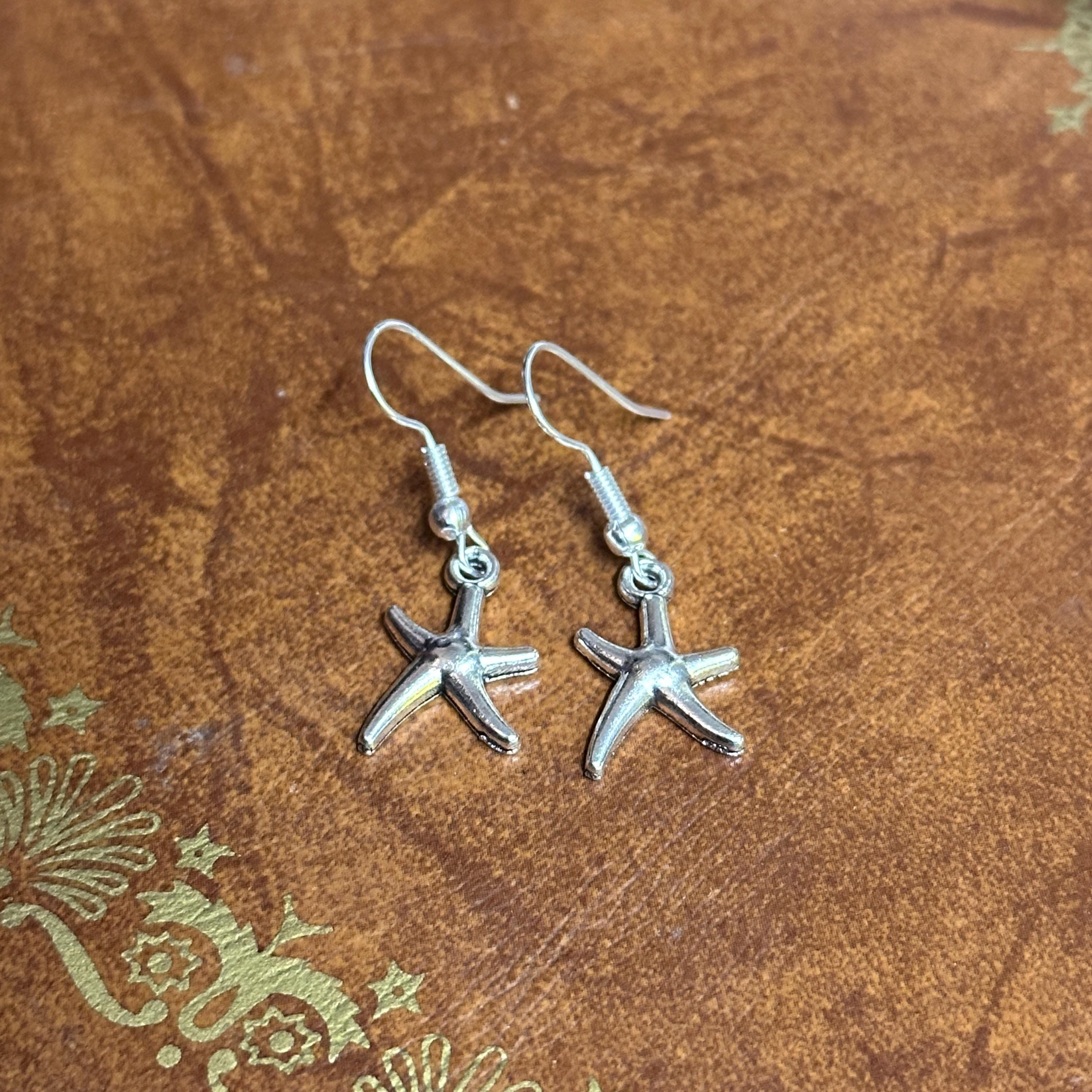 Star Drop Charm Earrings
