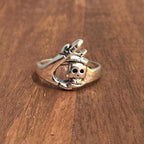 Spirit Hand Gothic Skull Ring Statement Piece Halloween Ring Silver Tone - Various Sizes