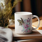 Yellow Butterfly Mug – 11oz Ceramic Wildlife Coffee Cup