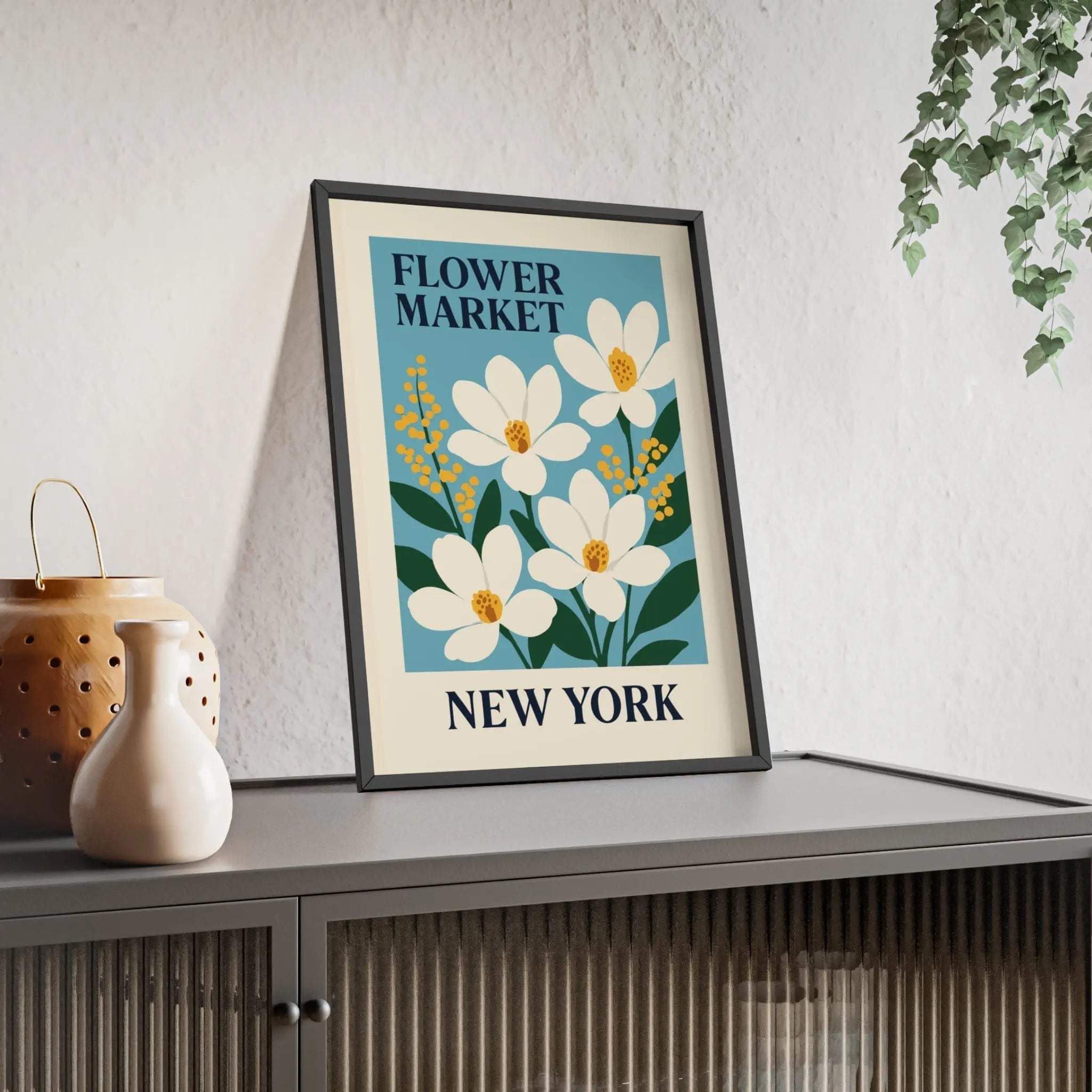 Flower Market New York Poster | Vintage Botanical Wall Art