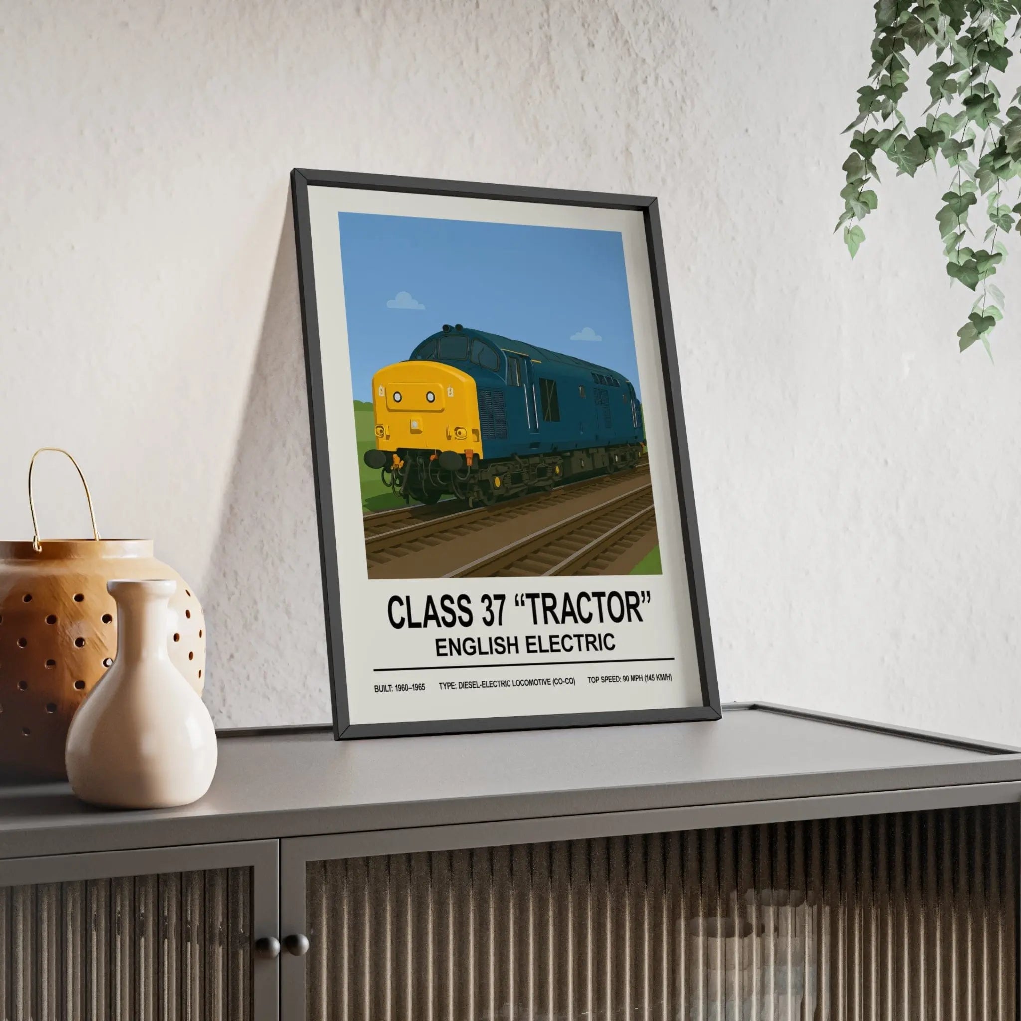 Class 37 “Tractor” English Electric Poster | Diesel Locomotive Wall Art