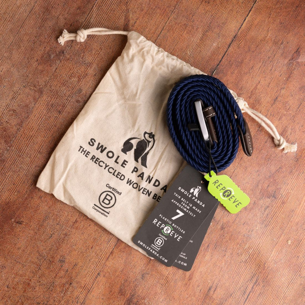 Woven Belt - White Fine Stripe