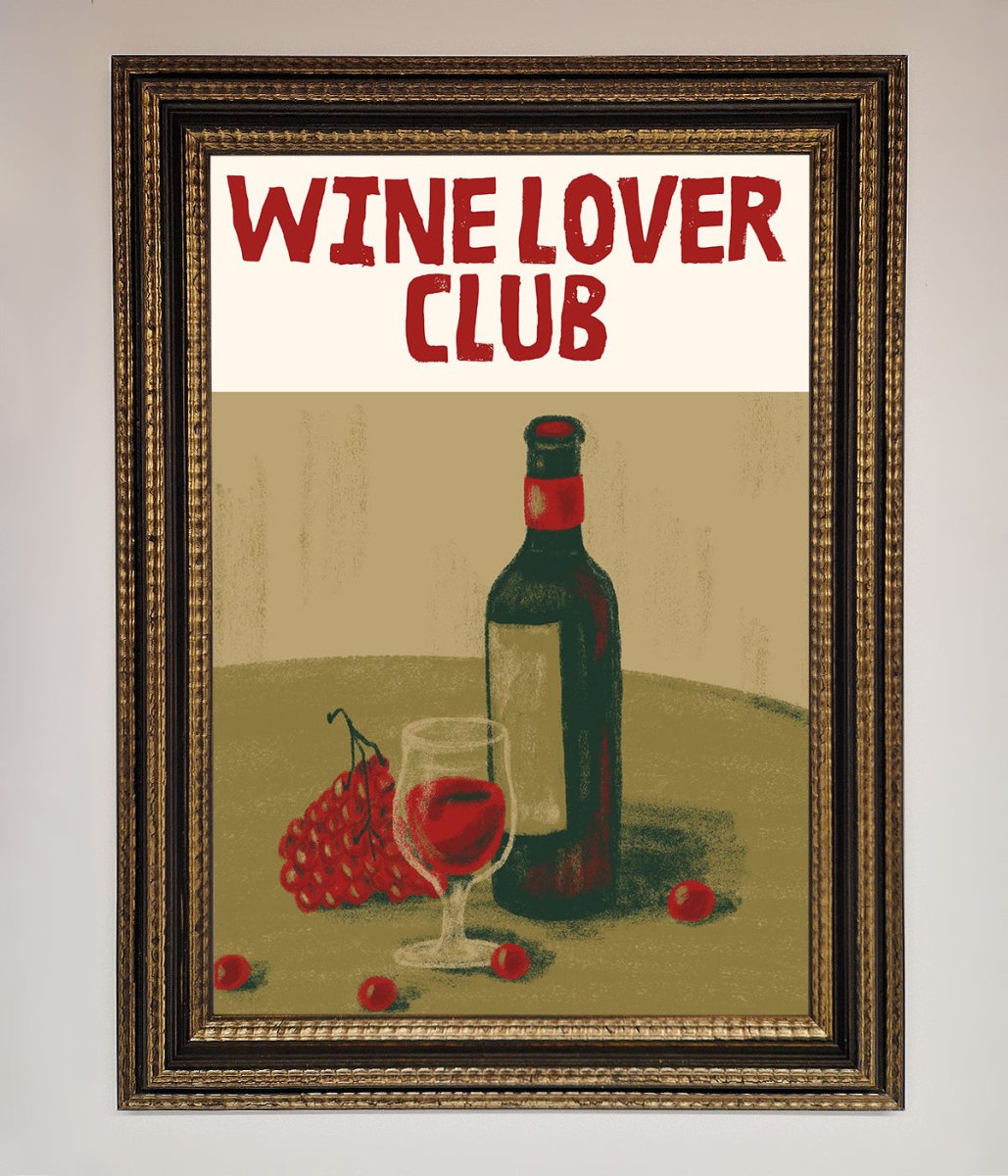 Wine Lovers Club Framed Poster